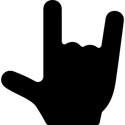 Rock Gesture Basic Straight Filled icon