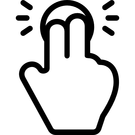 toque con dos dedos Basic Straight Lineal icono