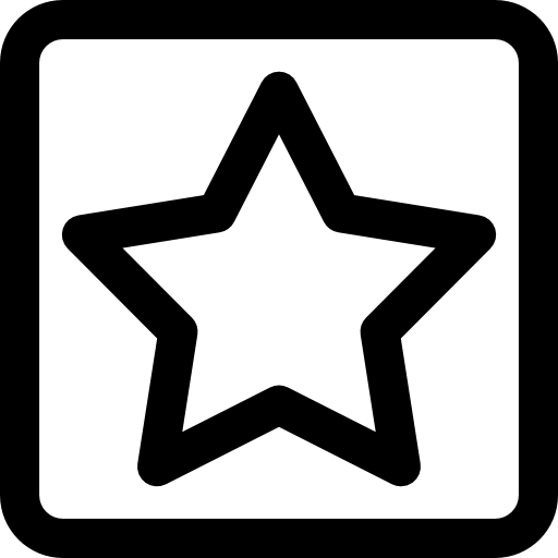 Star in Square Curved Lineal icon