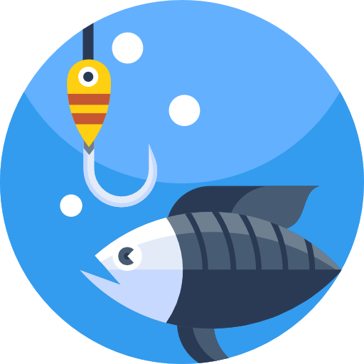 Fishing Geometric Flat Circular Flat icon