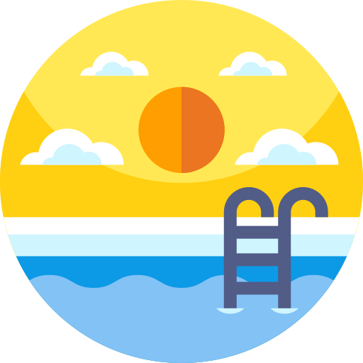 zwembad Detailed Flat Circular Flat icoon