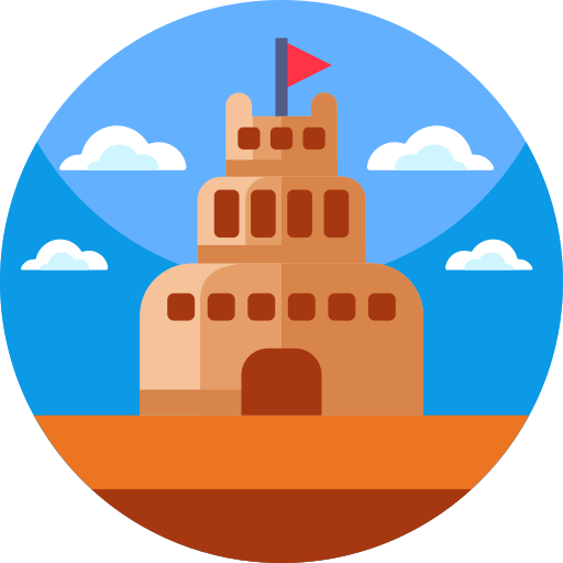 castillo de arena Detailed Flat Circular Flat icono
