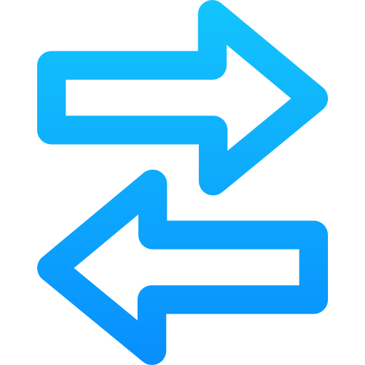 Left and right arrows Generic gradient outline icon