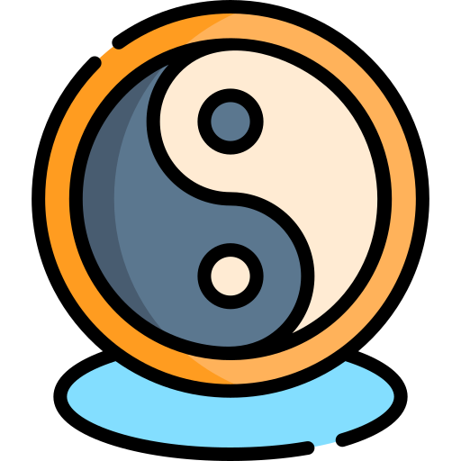 Ying yang Kawaii Lineal color icon