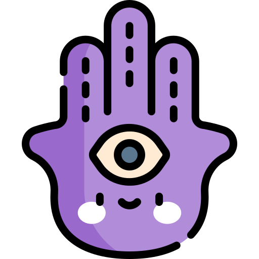 hamsa Kawaii Lineal color icoon