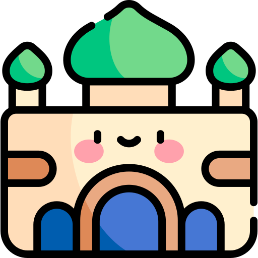 Mosque Kawaii Lineal color icon