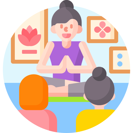 instructora de yoga Detailed Flat Circular Flat icono
