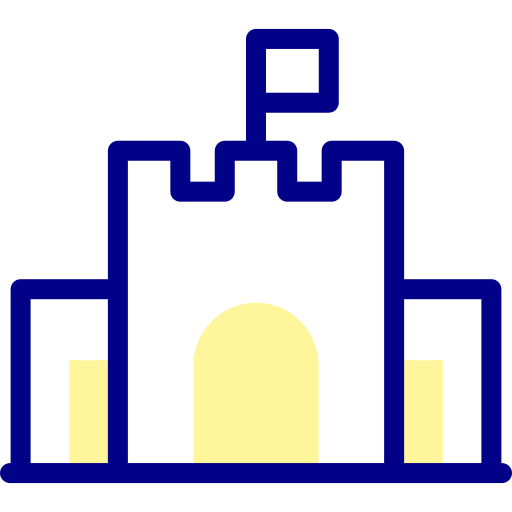 castillo de arena Detailed Mixed Lineal color icono