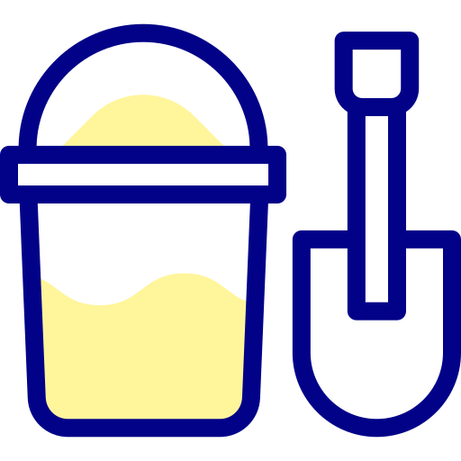 모래 양동이 Detailed Mixed Lineal color icon