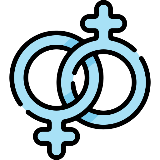 lesbiana Kawaii Lineal color icono