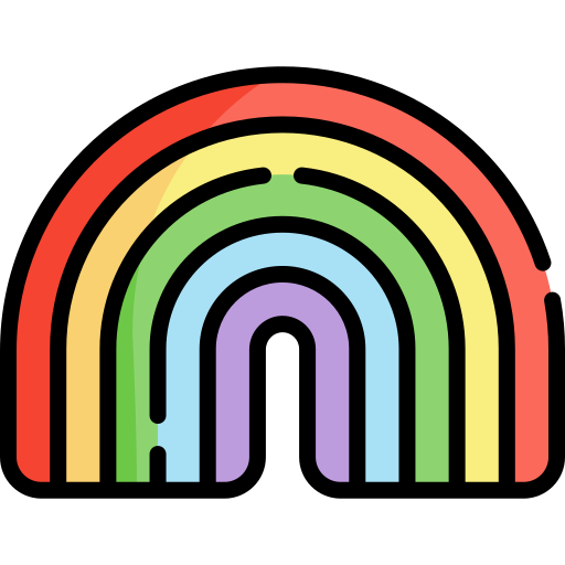 arcoíris Kawaii Lineal color icono