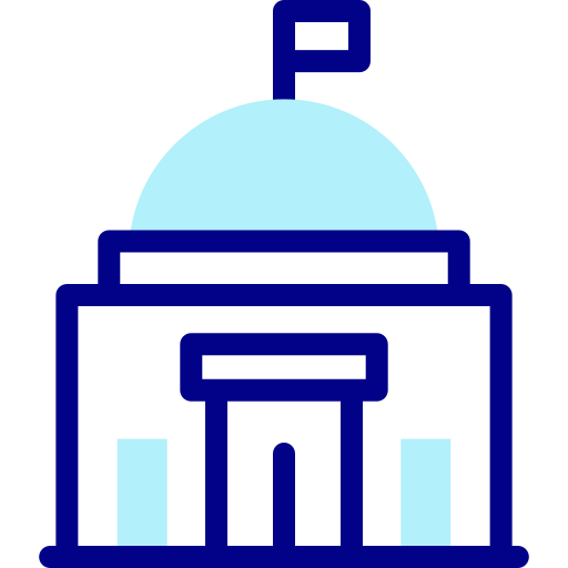대사관 Detailed Mixed Lineal color icon
