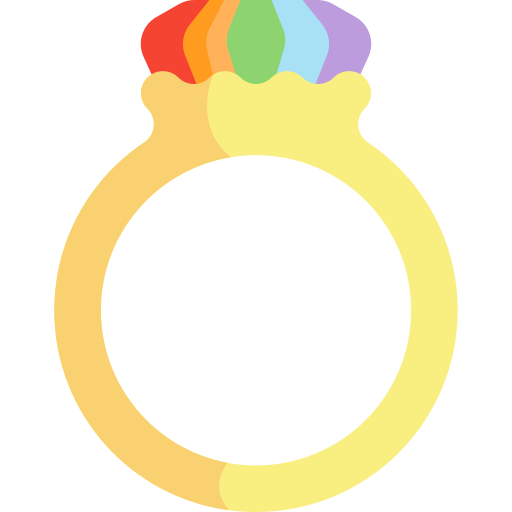 anillo de bodas Kawaii Flat icono