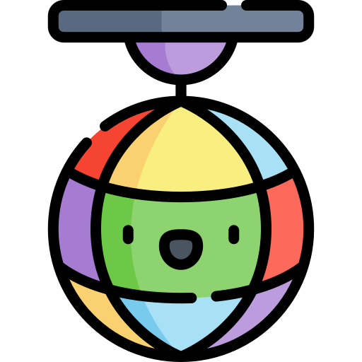 bola de disco Kawaii Lineal color icono