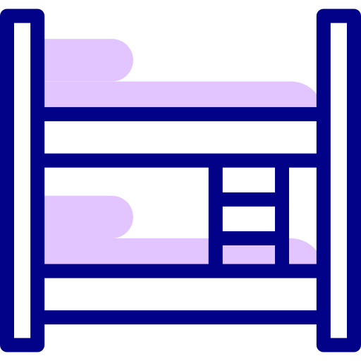 Bed Detailed Mixed Lineal color icon