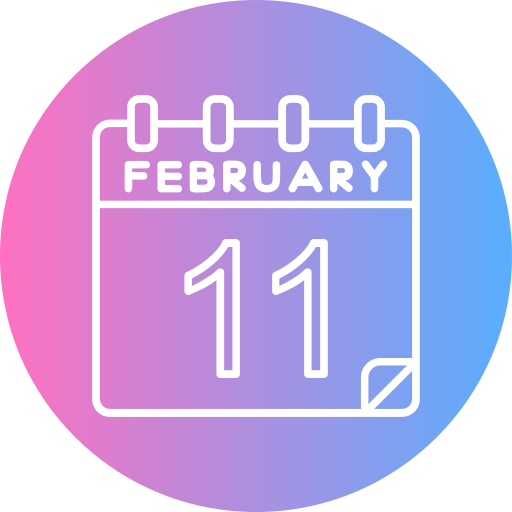 febrero Generic gradient fill icono