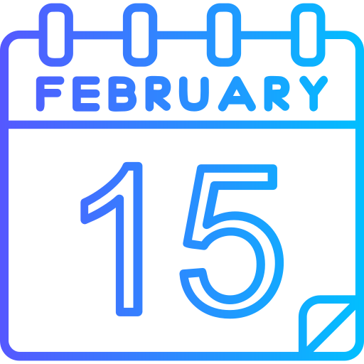 February Generic gradient outline icon