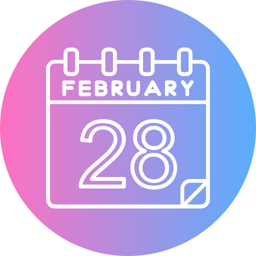 28 lutego Generic gradient fill ikona