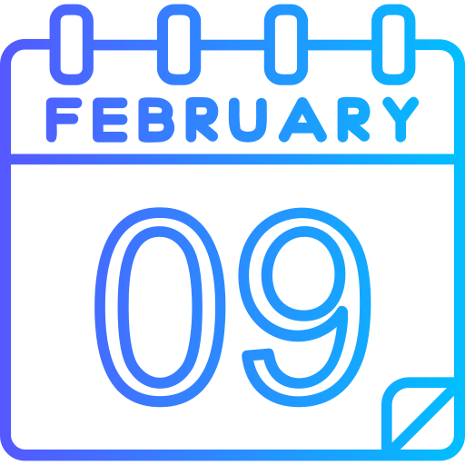 February Generic gradient outline icon