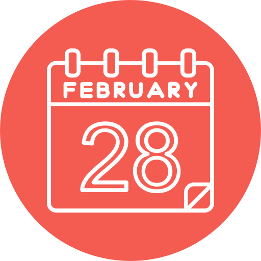 February 28 Generic color fill icon