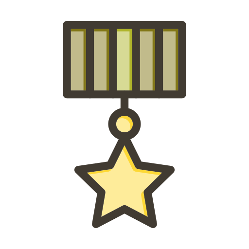 Звездная медаль Generic color lineal-color иконка