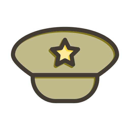 Military hat Generic color lineal-color icon