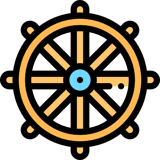 Dharma wheel Detailed Rounded Lineal color icon