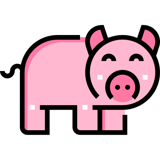 Pig Detailed Straight Lineal color icon
