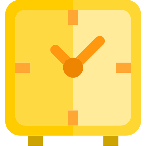 Squared clock srip Flat icon