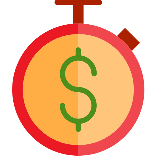 Время - деньги srip Flat иконка