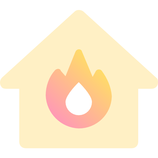 brandend huis Fatima Yellow icoon