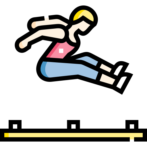 Long jump Detailed Straight Lineal color icon