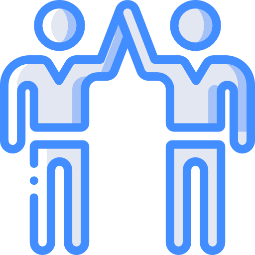 High five Basic Miscellany Blue icon