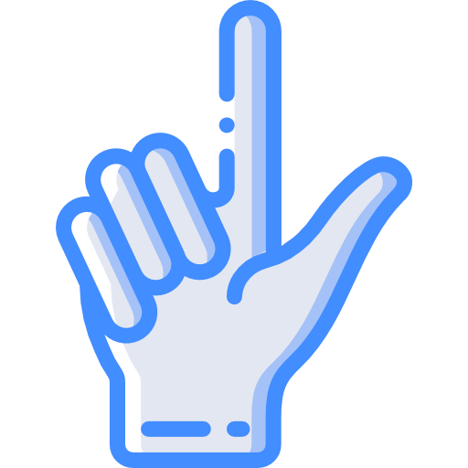 Hand Basic Miscellany Blue icon