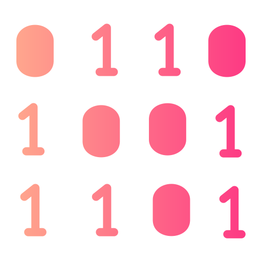 codice binario Generic gradient fill icona