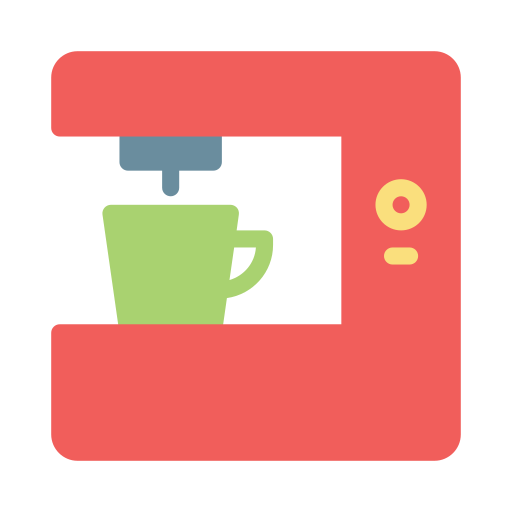 maquina de cafe Vector Stall Flat icono