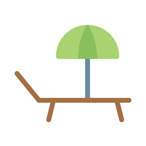 Deck chair Vector Stall Flat icon