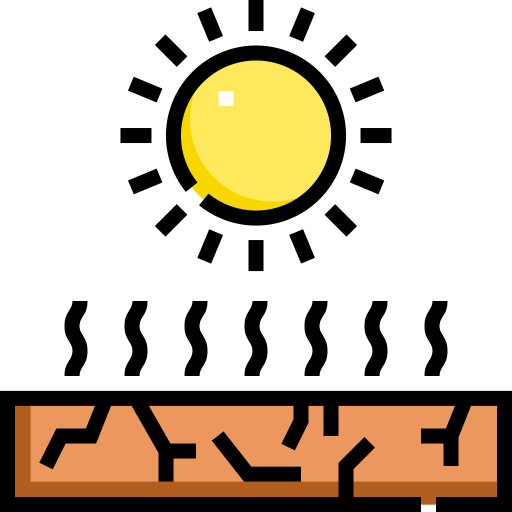 sequía Detailed Straight Lineal color icono