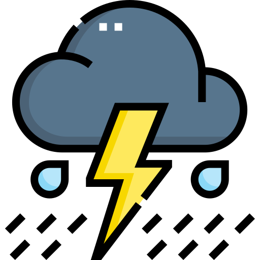 Thunderstorm Detailed Straight Lineal color icon