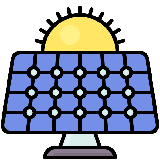 태양 전지 패널 Generic color lineal-color icon
