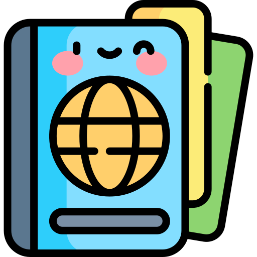 Passport Kawaii Lineal color icon