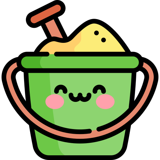 Sand bucket Kawaii Lineal color icon