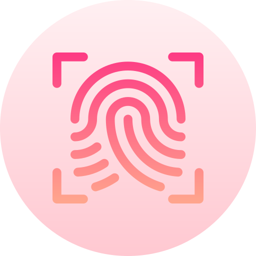 Идентификация отпечатков пальцев Basic Gradient Circular иконка