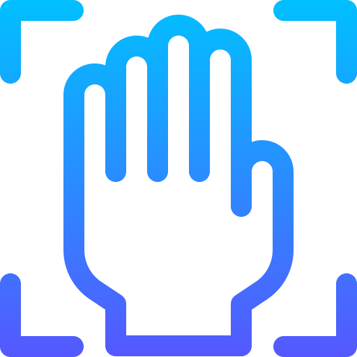 Palm recognition Basic Gradient Lineal color icon
