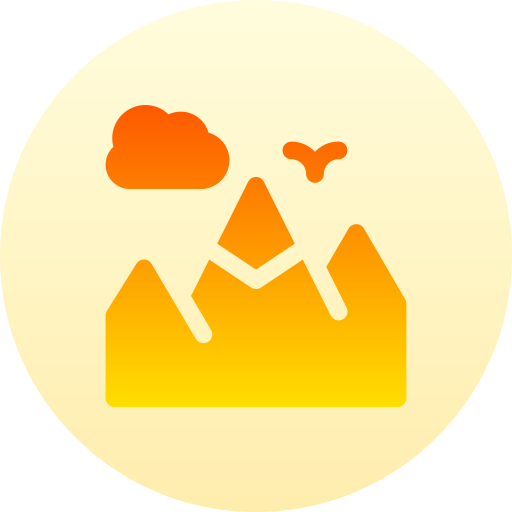 Mountain Basic Gradient Circular icon