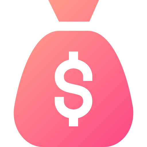 torba z pieniędzmi Generic gradient fill ikona