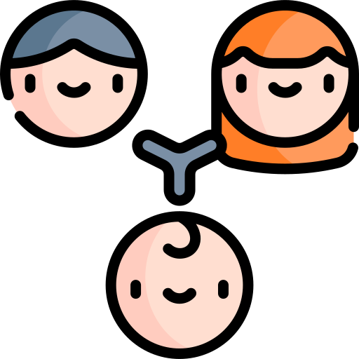 famiglia Kawaii Lineal color icona