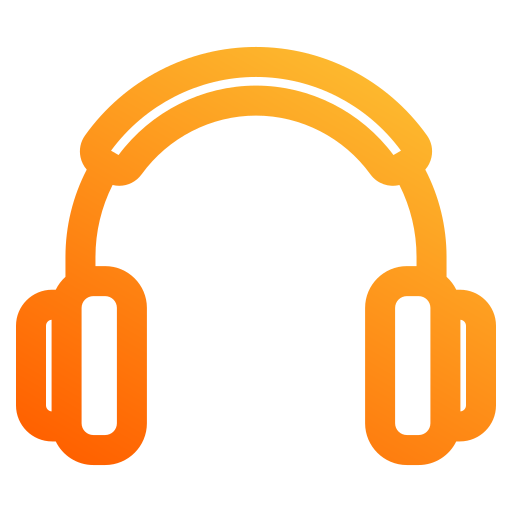 auriculares de música Generic gradient outline icono
