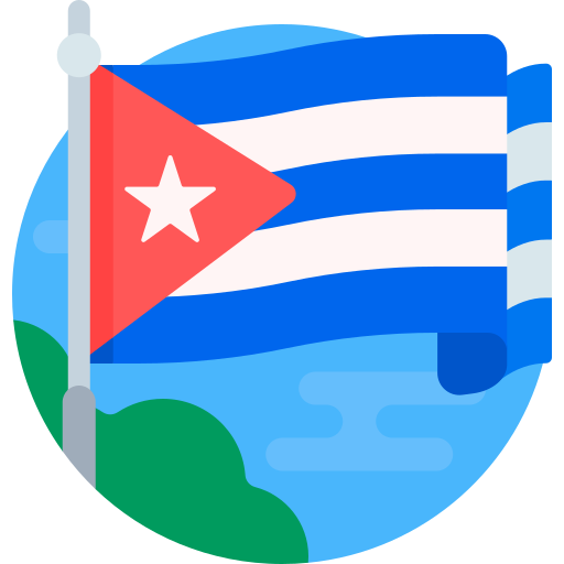 bandiera cubana Detailed Flat Circular Flat icona
