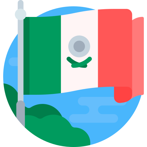 bandeira do méxico Detailed Flat Circular Flat Ícone